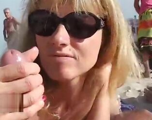 Naomi on a public beach cap d'agde pals deep throat tramp