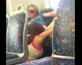 Dissolute damsel  out her acquaintance on public transport