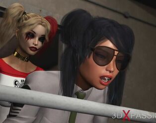 Super-hot hookup in jail! Harley Quinn plumbs a gal jail