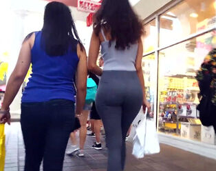 2 unbelievable bums in stretch pants in tastey spycam